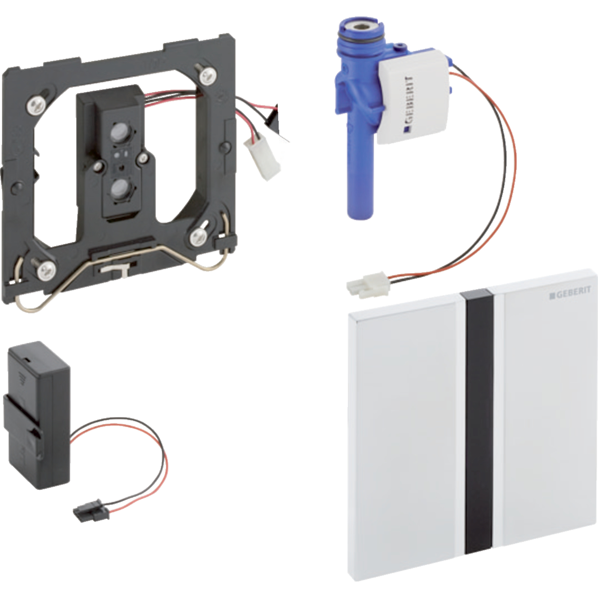 Geberit type 50 urinoir bedieningsplaat met batterijvoeding square geborsteld chroom