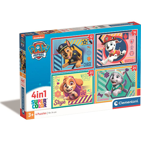 Paw Patrol puslespil 4i1 - 12, 16, 20 og 24 brikker