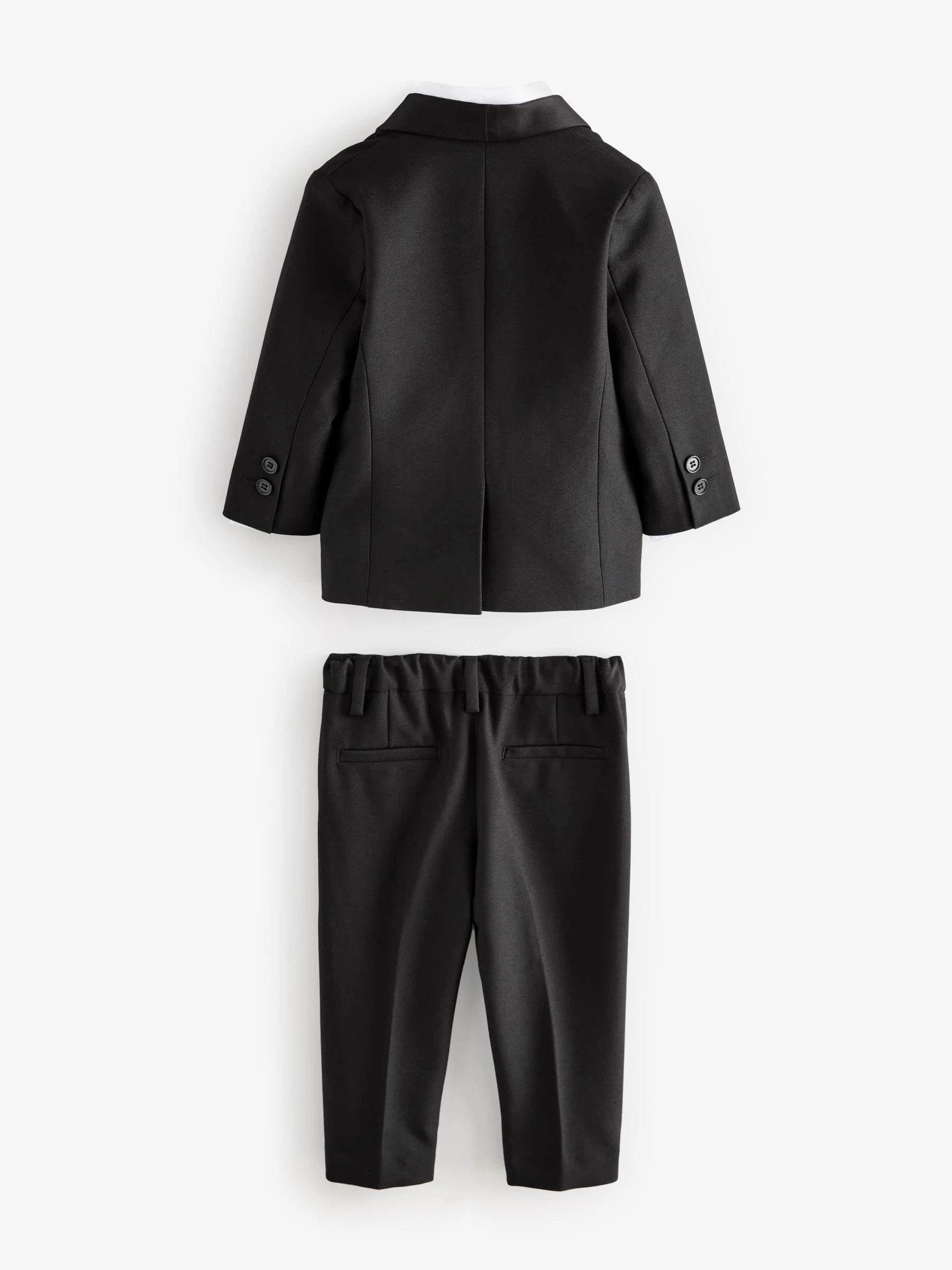 Zwart - Set van blazer, overhemd, broek en vlinderstrik (3 mnd - 9 jr)