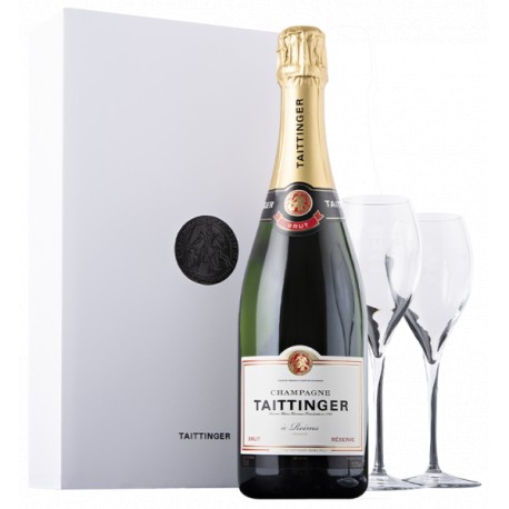 Champagne Taittinger - Coffret Prestige et 2 Flûtes 0.75L