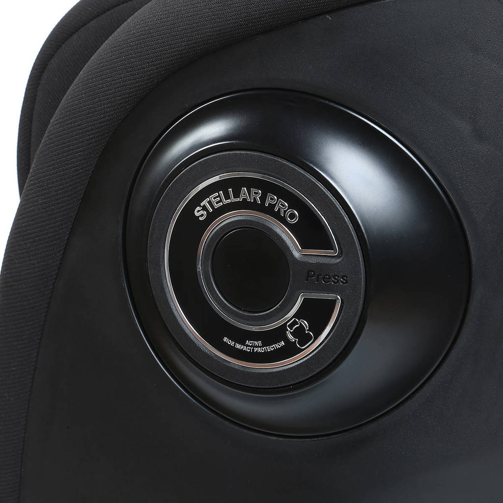 Top autostoel die vanaf de geboorte tot 12 jaar meegaatAutostoel Stellar Pro I-size Black
