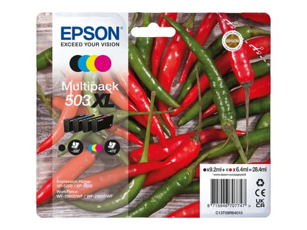 Epson 503XL Multipack - 4-pack - XL - svart, cyan, magenta, gul - original - blister - blekkpatron - for Expression XP-5205; Expression Home XP-5200;