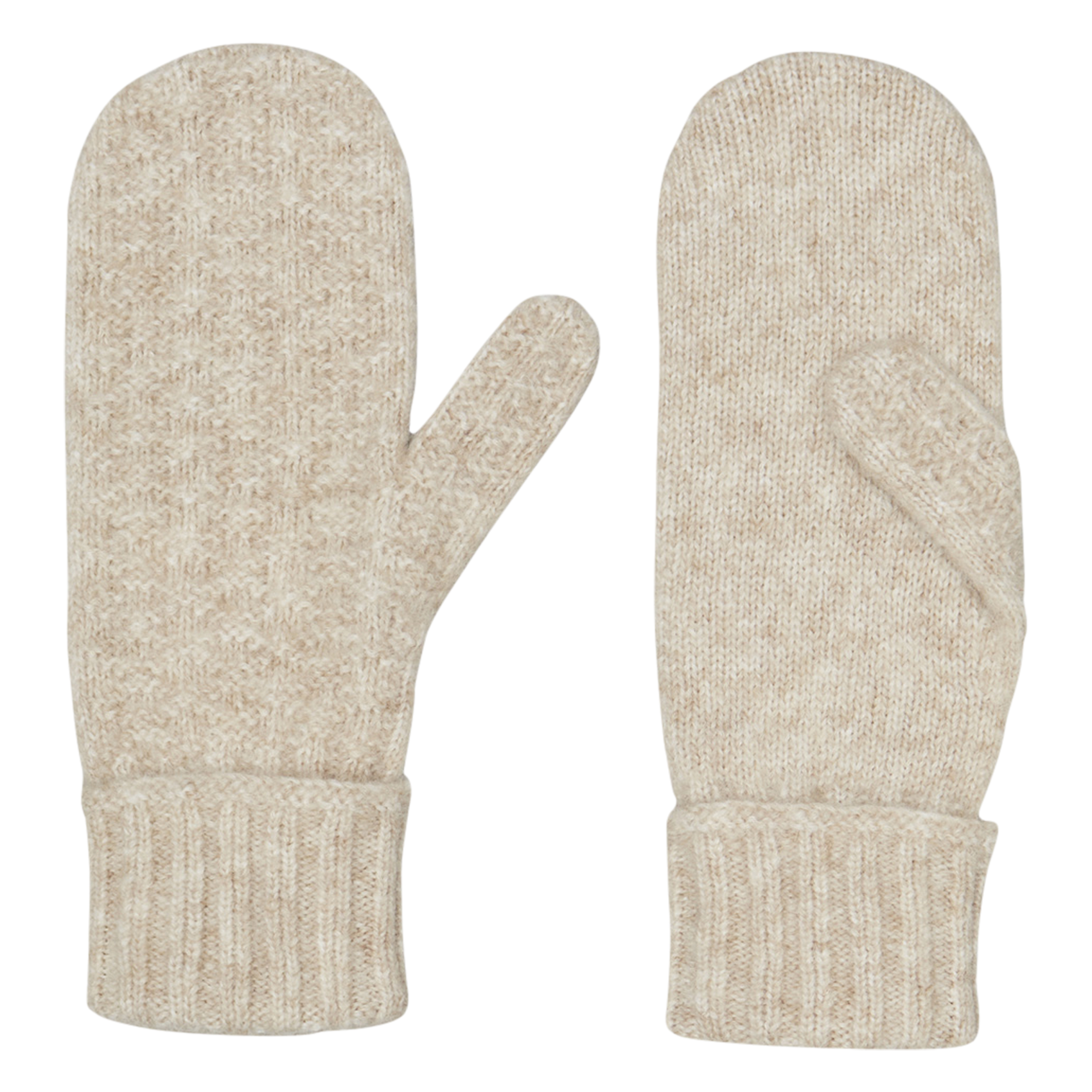 CABLE - Gants en maille de laine mélangée| Blanc
