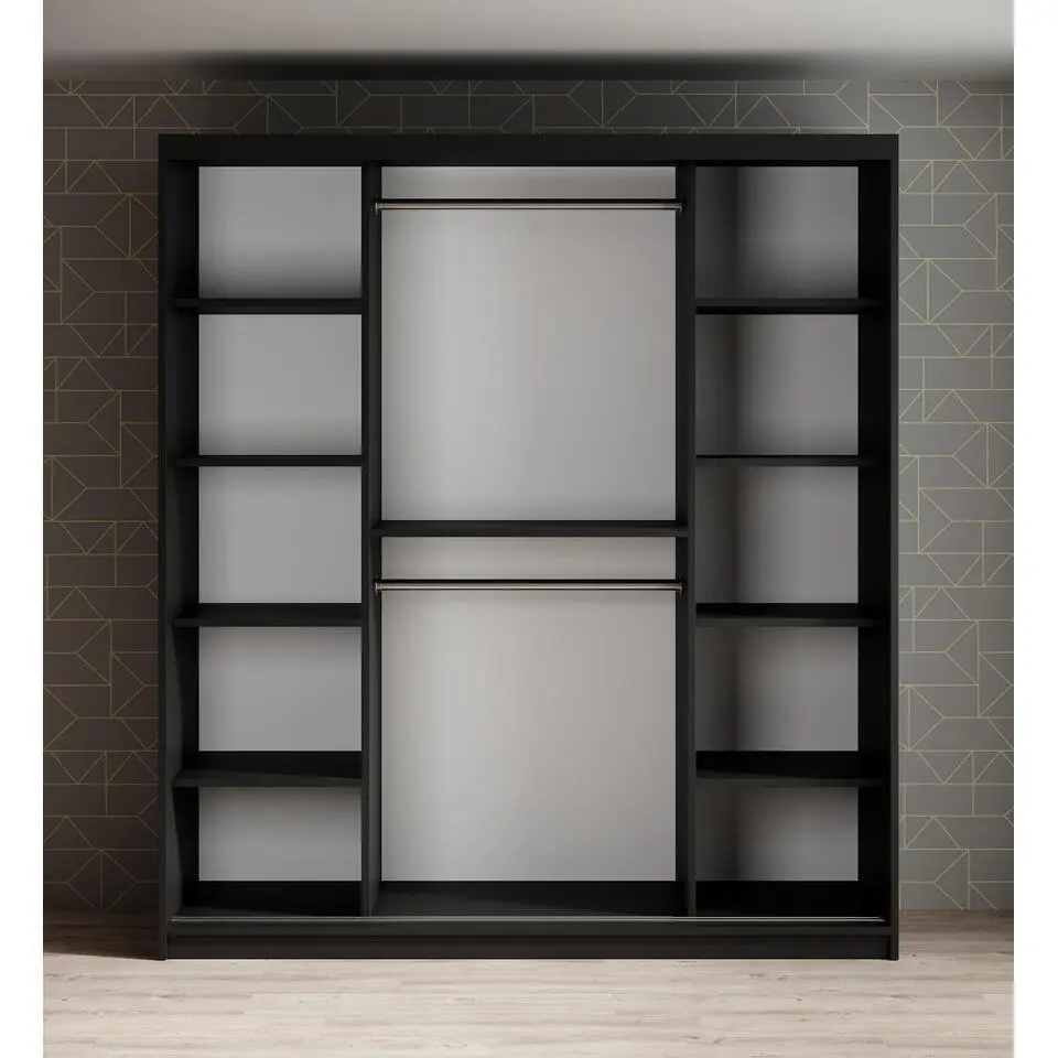 Meubella - Kledingkast Mandalin - Zwart - 180 cm