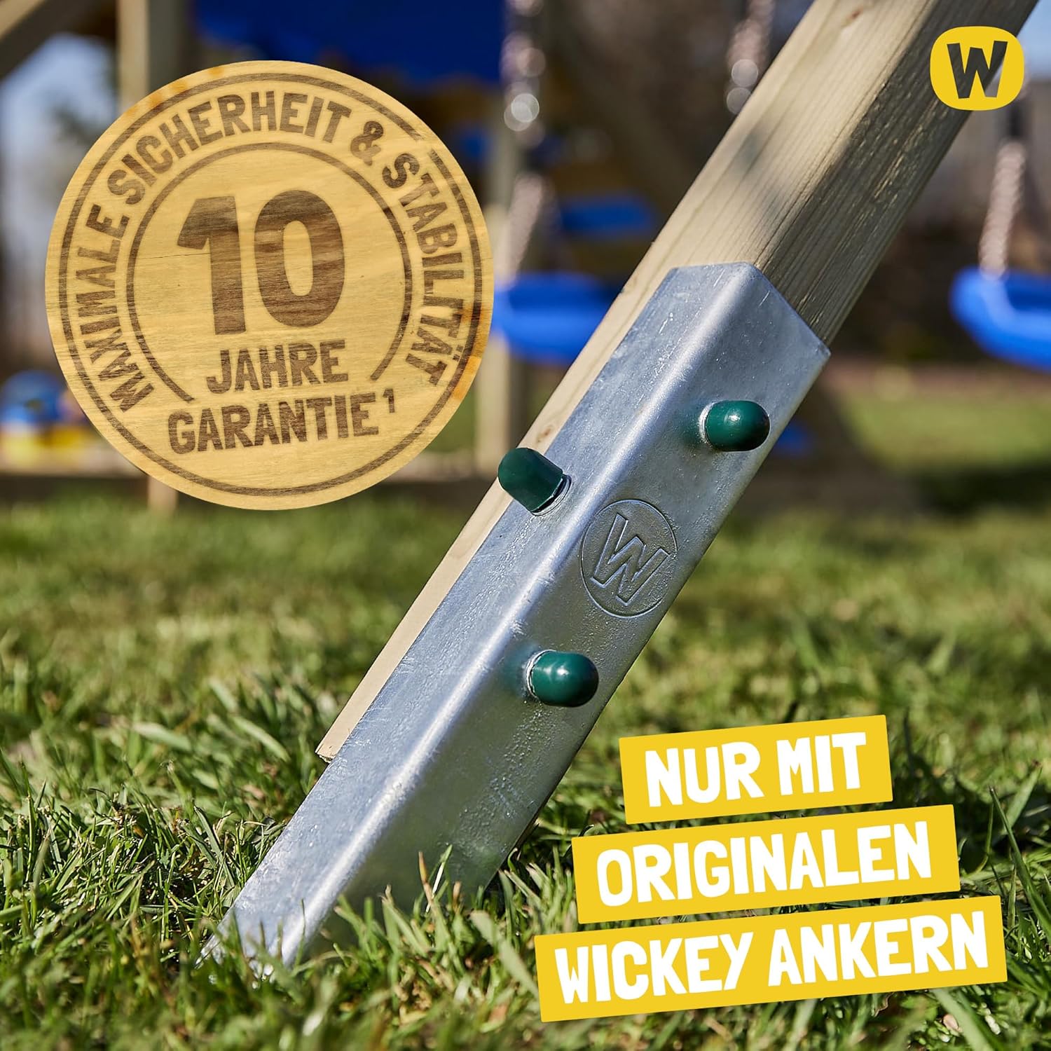 Wickey Spielturm Klettergerüst MultiFlyer Light, Schaukel & Blauer Rutsche, Outdoor Kinder Kletterturm mit Sandkasten, Leiter & Spiel-Zubehör für den Garten