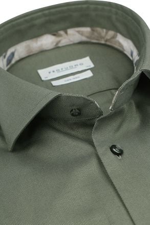 Profuomo Twill Overhemd Olijfgroen PPWH10014E-Z3 kopen
