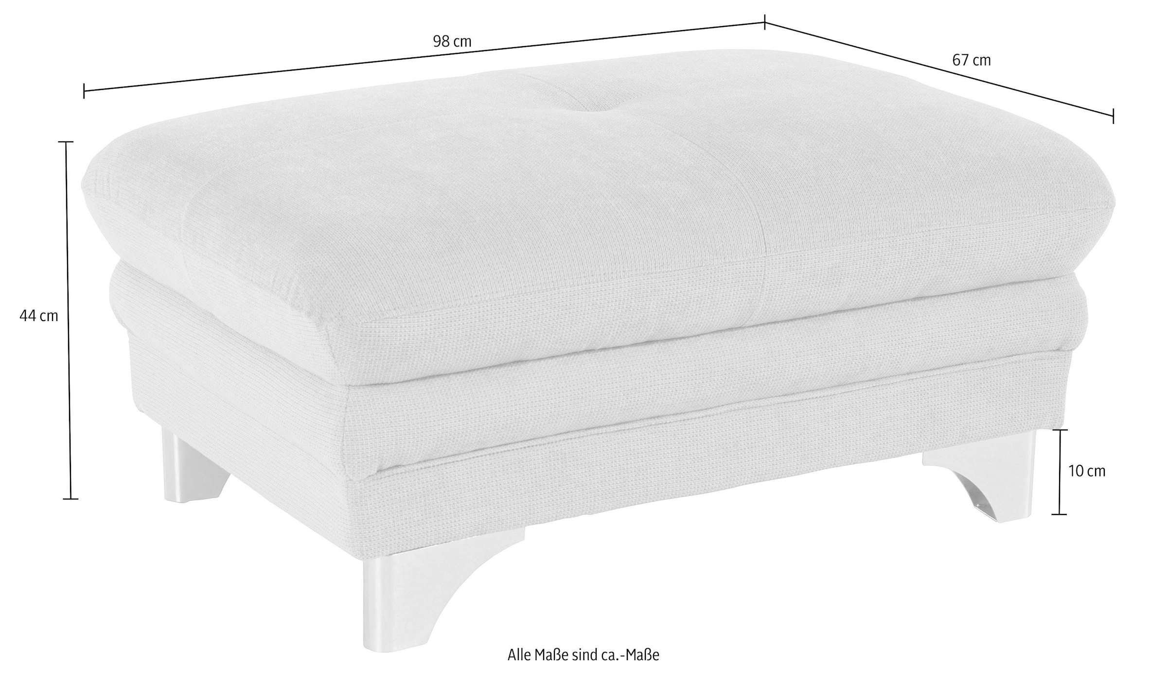 COTTA Polstergarnitur »Enterprise« Set,  Set bestehend aus: 2-Sitzer mit Kopfteilverstellung & Hocker