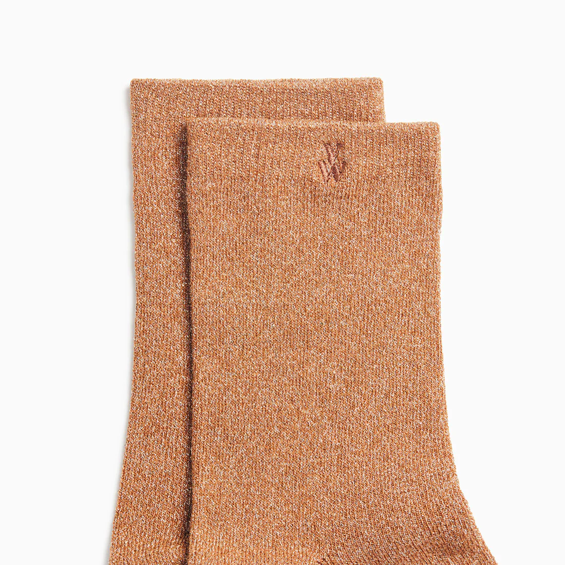 Chaussettes-Chaussettes Quinn camel et or pailleté