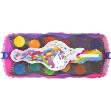 FABER-CASTELL Boîte de peinture CONNECTOR Licorne, 12 coul.