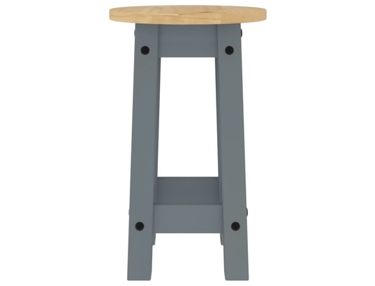 VIDAXL - Ensemble table et chaises Tabourets de bar lot de 2 gris bois massif de pin
