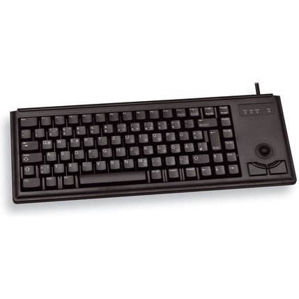 CHERRY G84-4400 TRACKBALL KEYBOARD Clavier filaire miniature, trackball, PS2, noir, AZERTY - FR