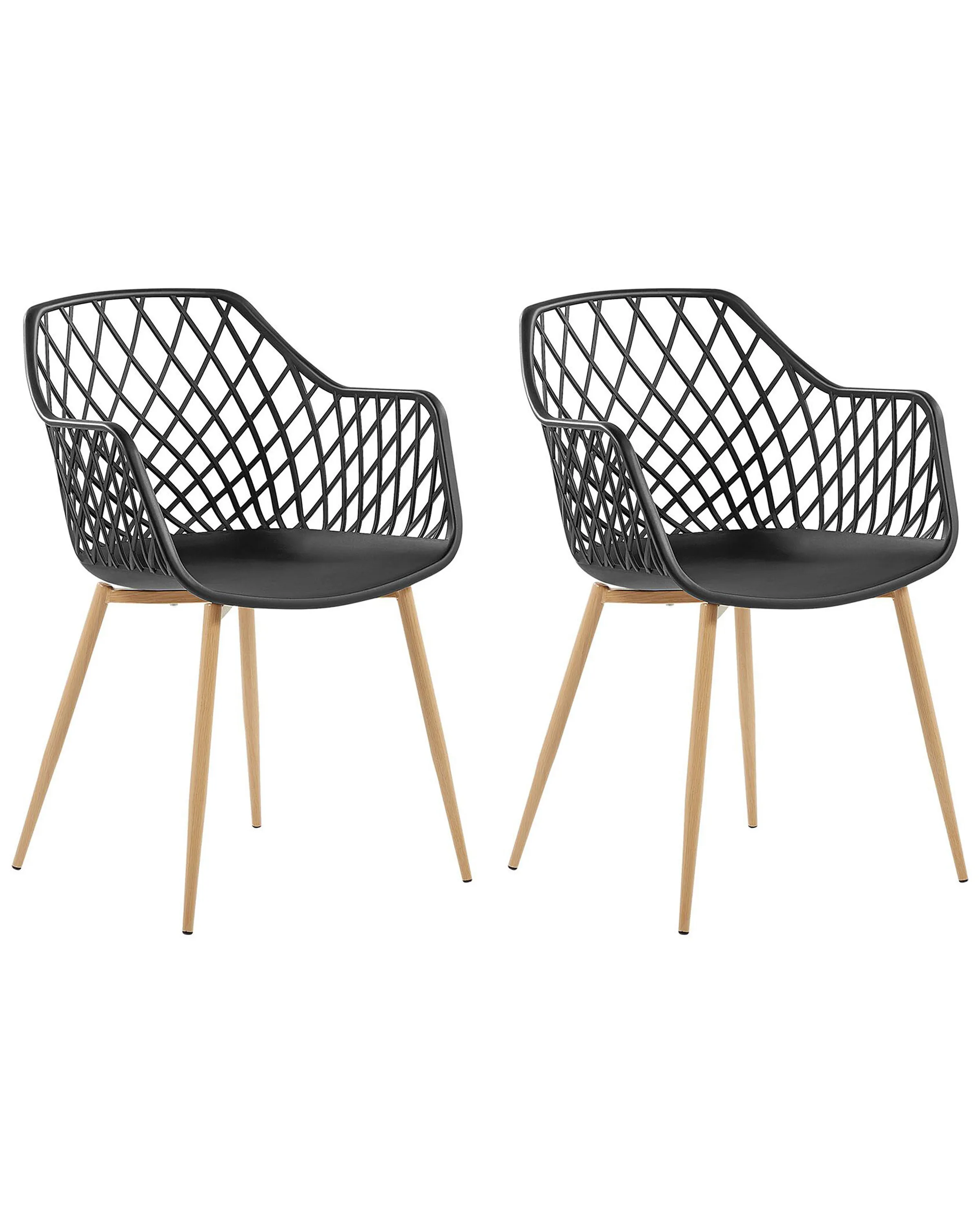 Set van 2 eetkamerstoelen NASHUA Zwart