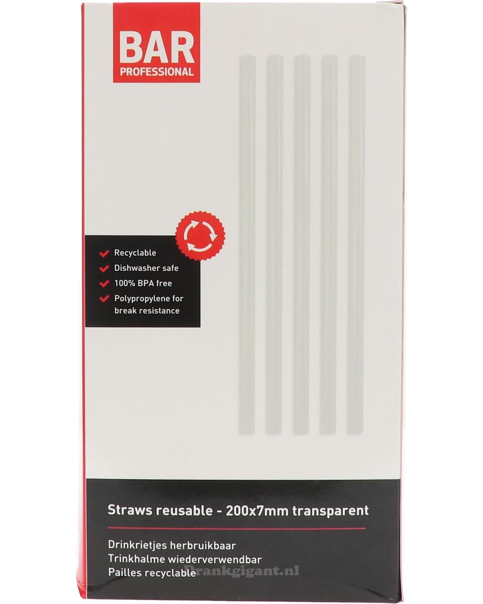 Rietjes Herbruikbaar Transparant 20cm