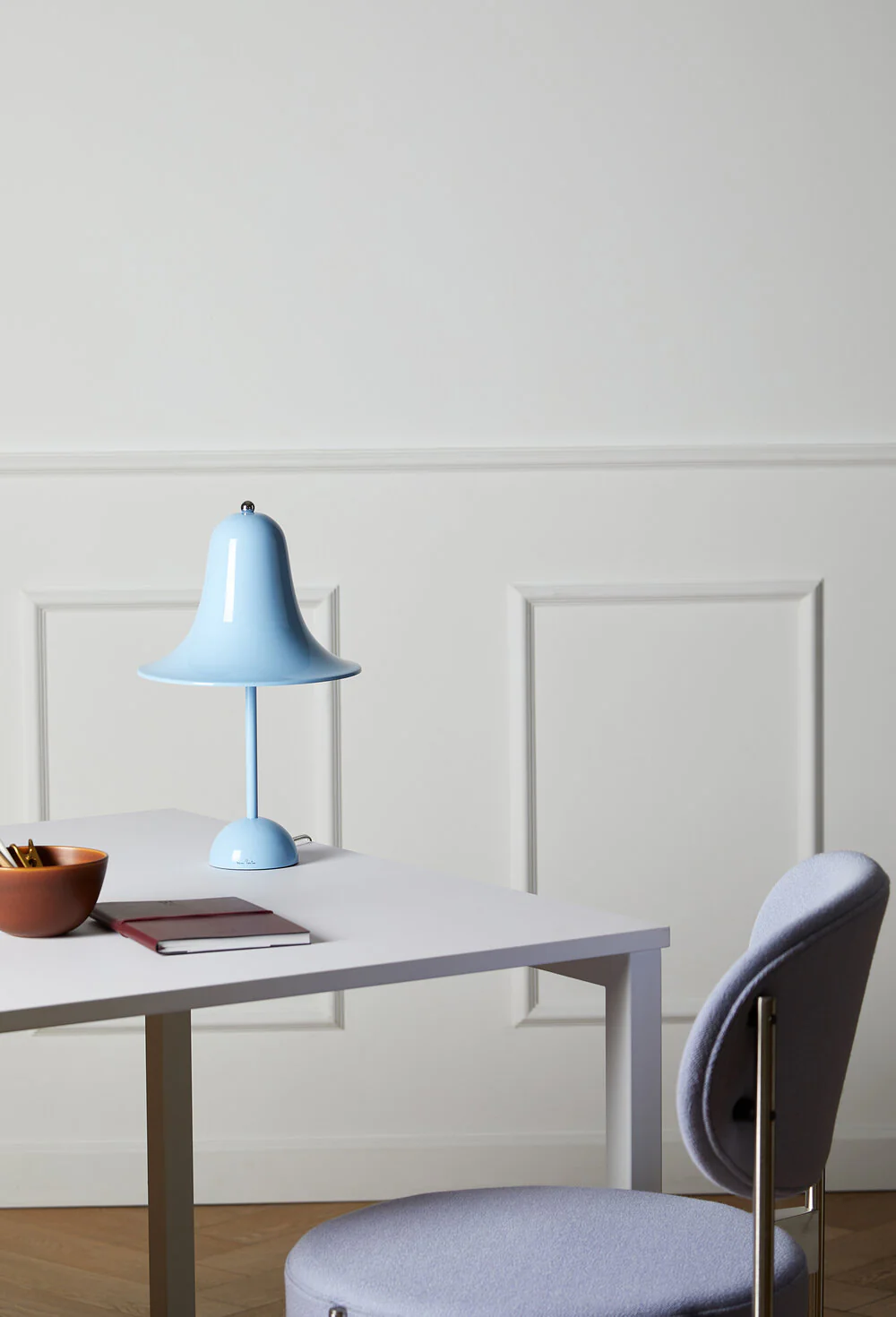 Verpan  Verner Panton Pantop portable, bordlampe - Light Blue - Ø18