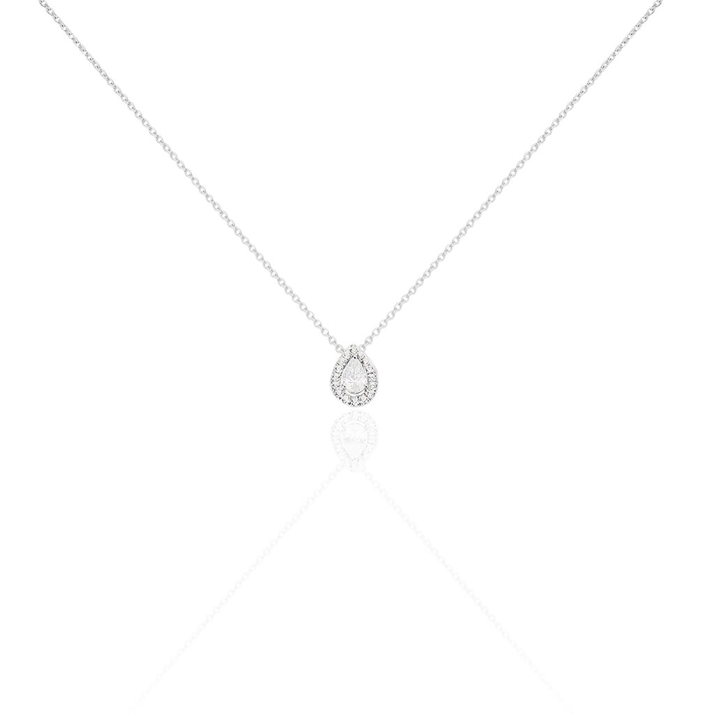 Collier Hildana Or Blanc Oxyde De Zirconium