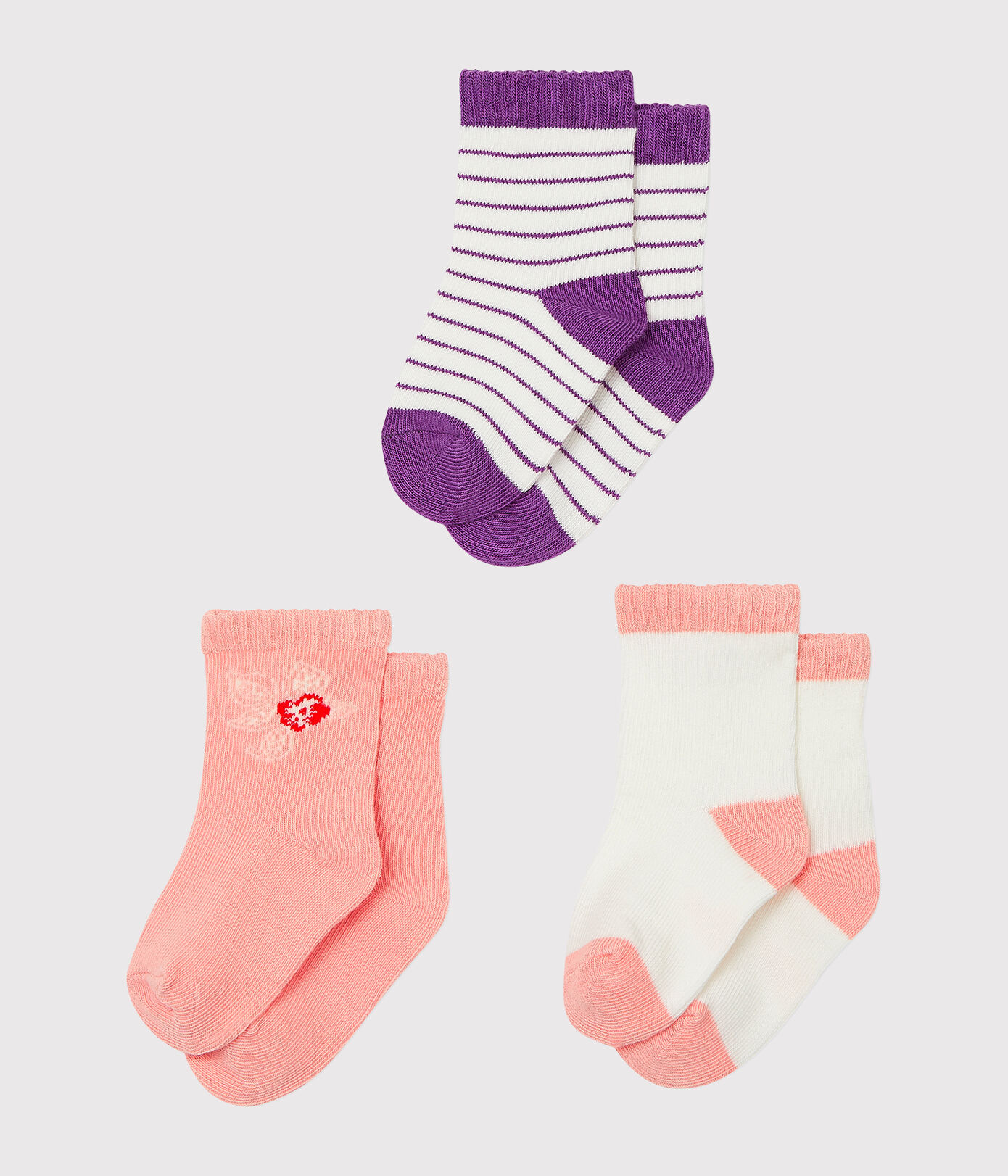 Lot de 3 paires de chaussettes bébé fille