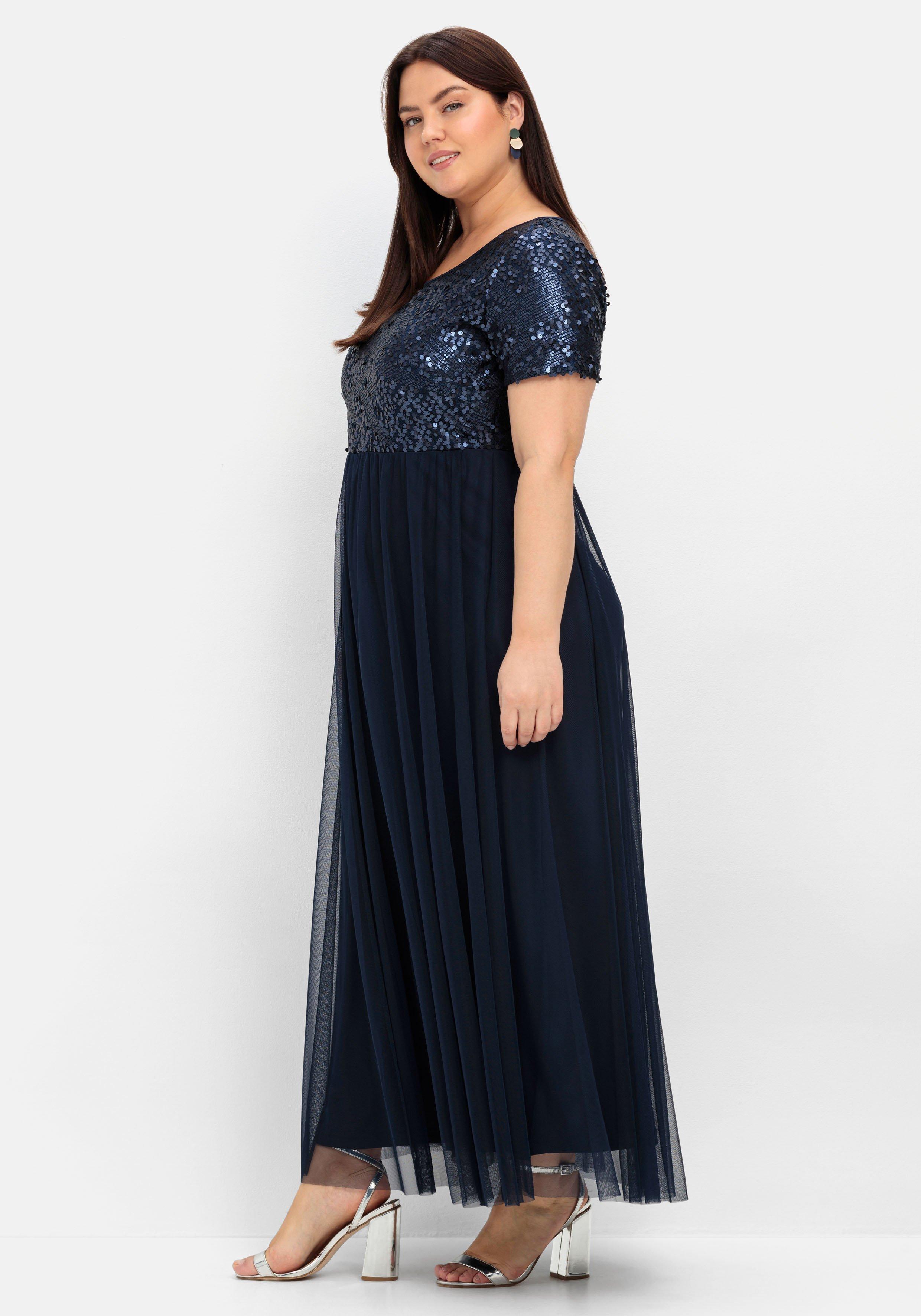 Abendkleid in A-Linie, mit Pailletten