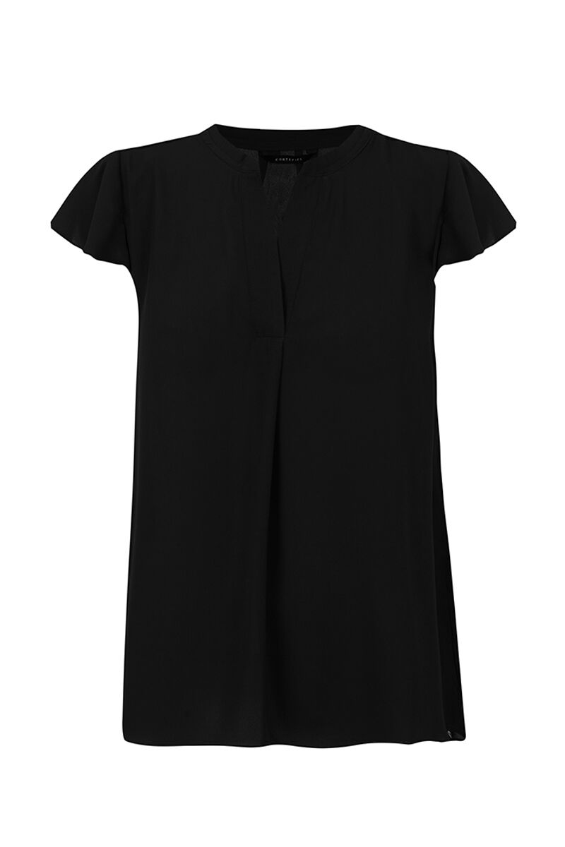 Blusa com mangas franzidas - Preta