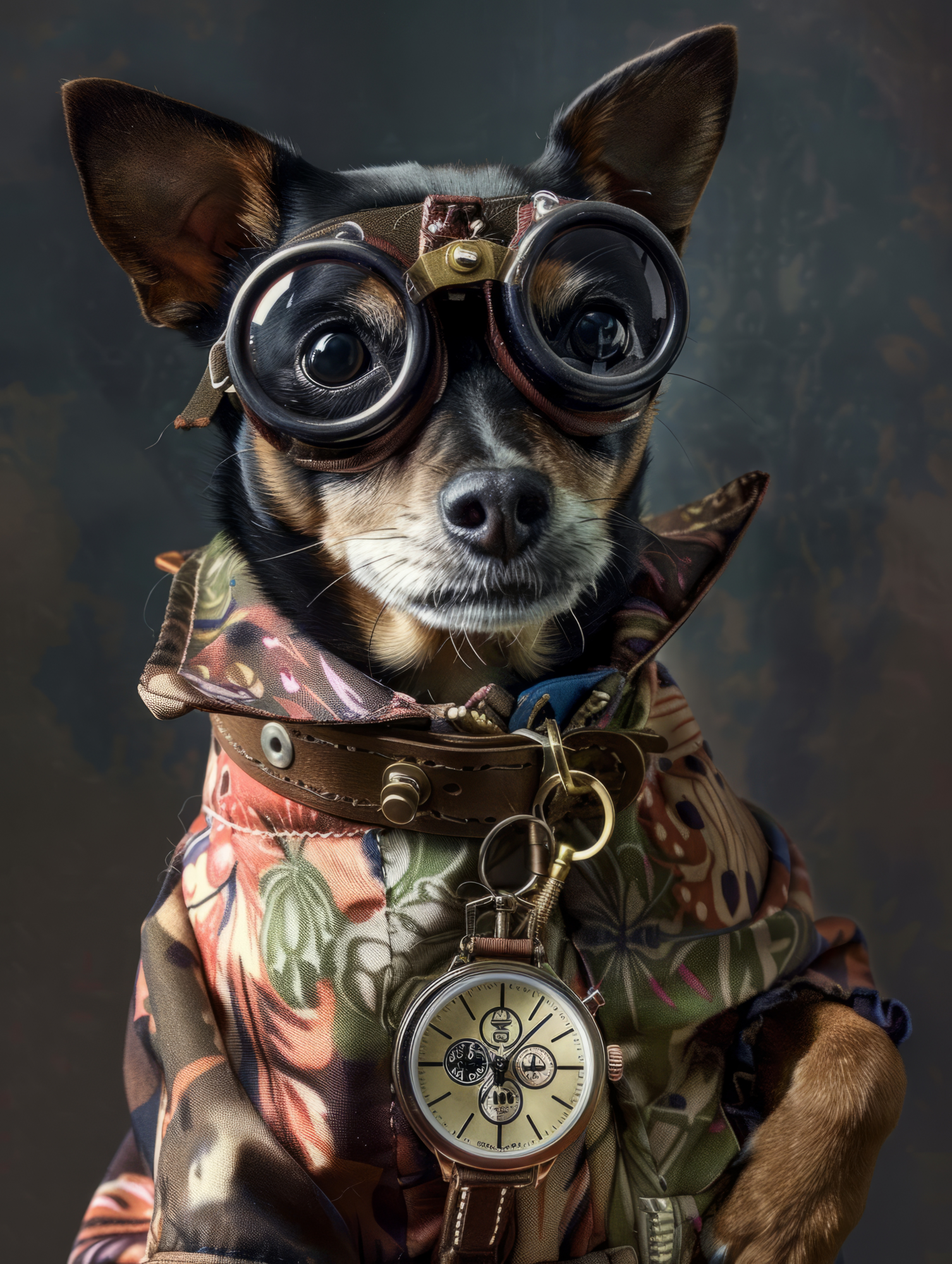 Canvas schilderij van een Duitse Pinscher 40x60 cm