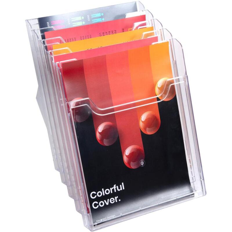 Distributeur de prospectus 5 compartiments A4 - Cristal