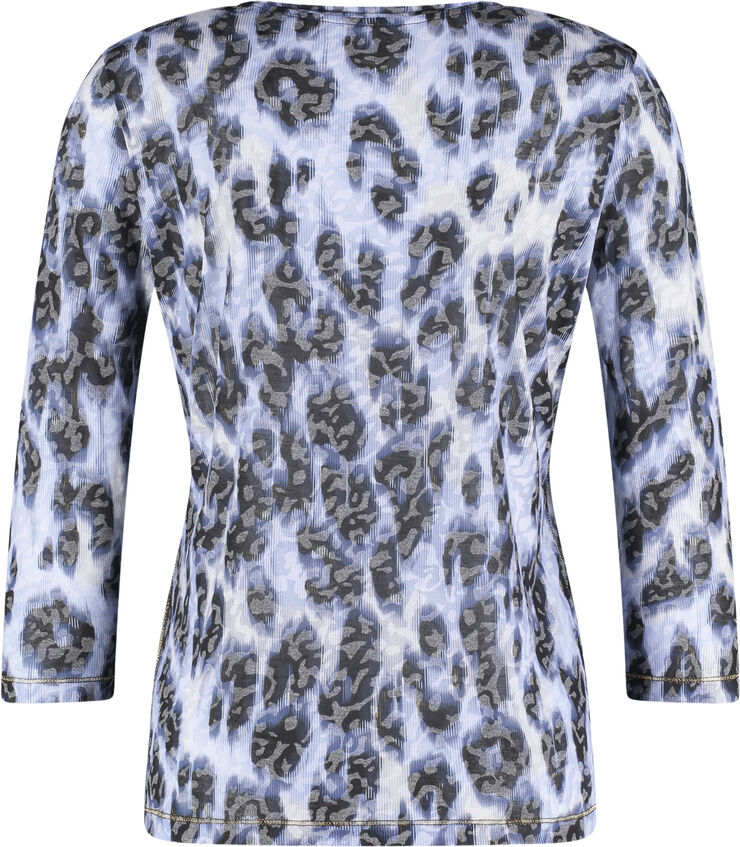 Gerry Weber T-SHIRT 3/4 SLEEVE Blue/black leo print