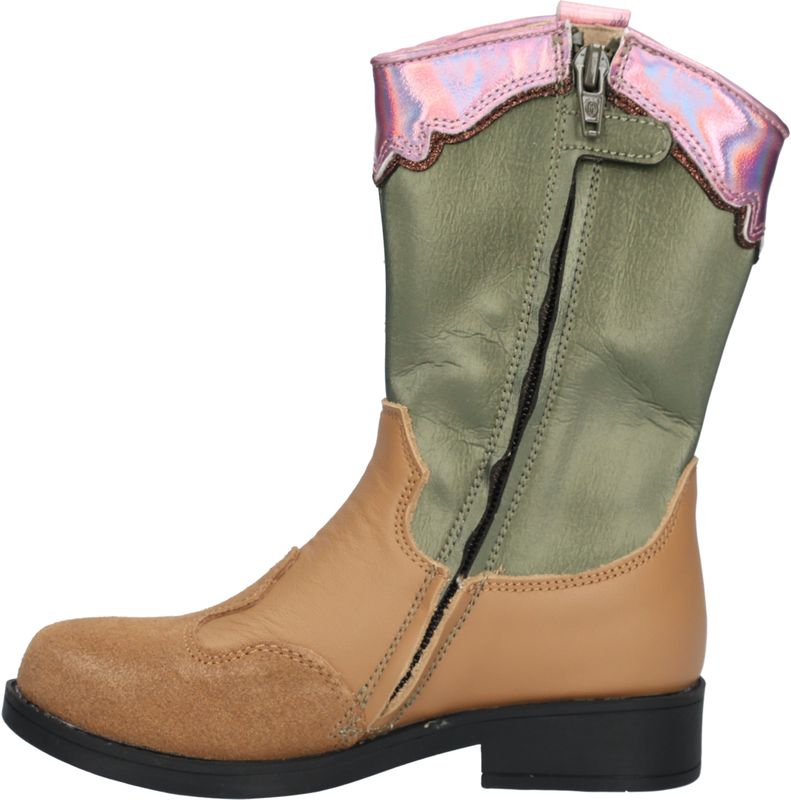 Shoesme - NW25W008 - Cowboylaarzen - Bruin Groen Roze