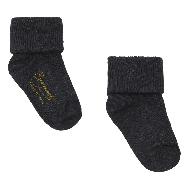 Bonpoint Chaussettes Côtelées | Gris chiné