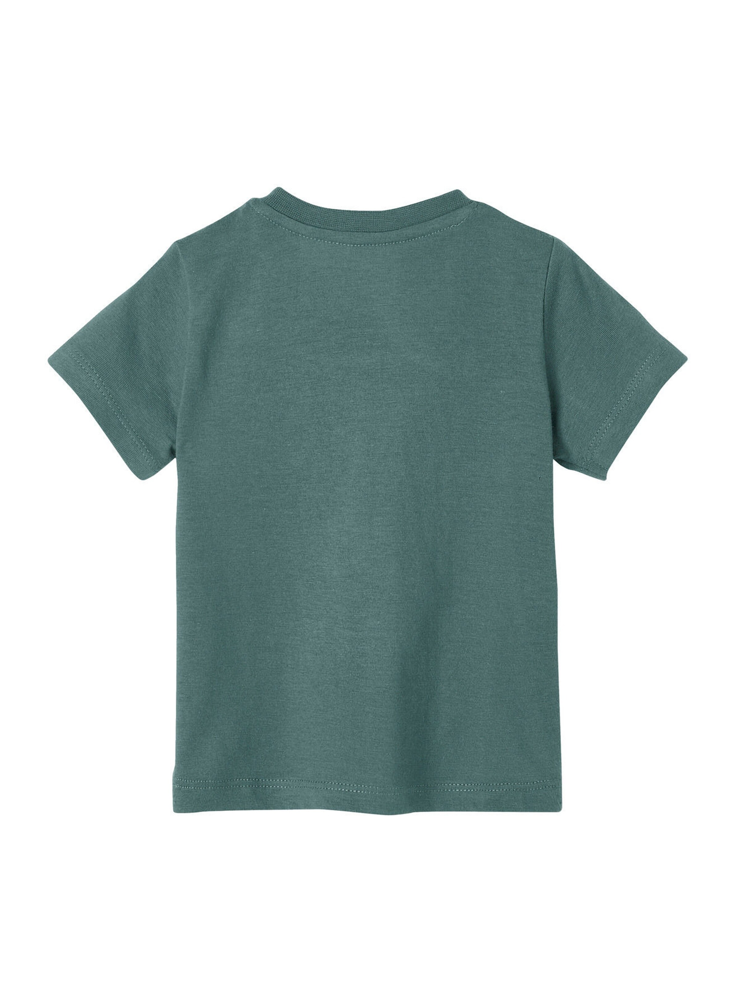 Vertbaudet Jungen Baby T-Shirt, Colorblock grün/weiß