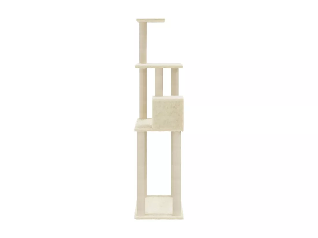 Arbre à chat avec griffoirs en sisal Crème 147 cm