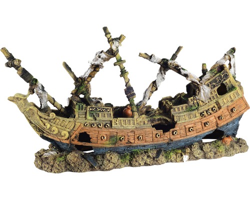 Aquariumdecoratie Aquatlantis gezonken schip groot 83x27,5x43 cm