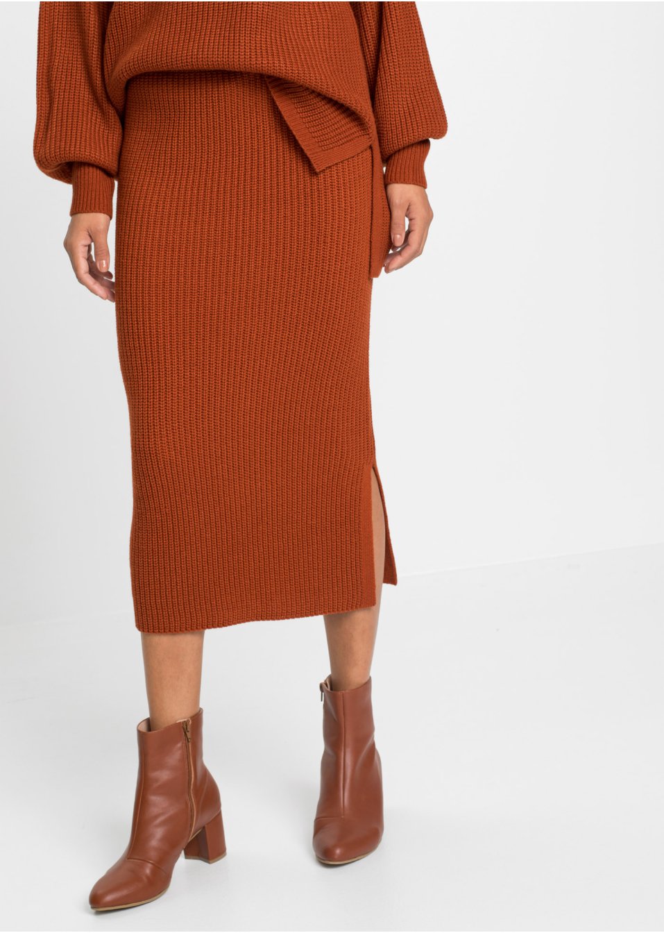 Jupe midi en maille