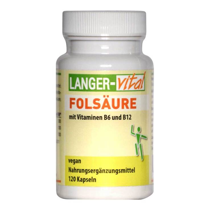 Folsäure 600 µg B6 B12 Methylcobalamin Kapseln, 120 St