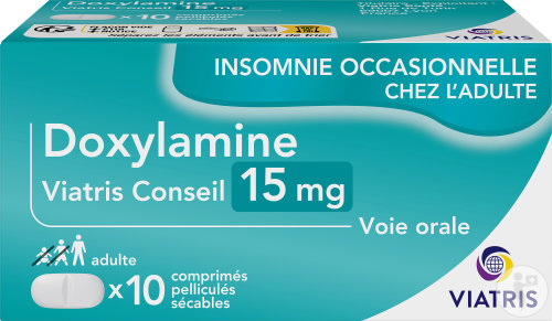 Doxylamine Viatris Conseil 15mg Insomnie Occasionnelle Adultes 10 Comprimés Pelliculés Sécables