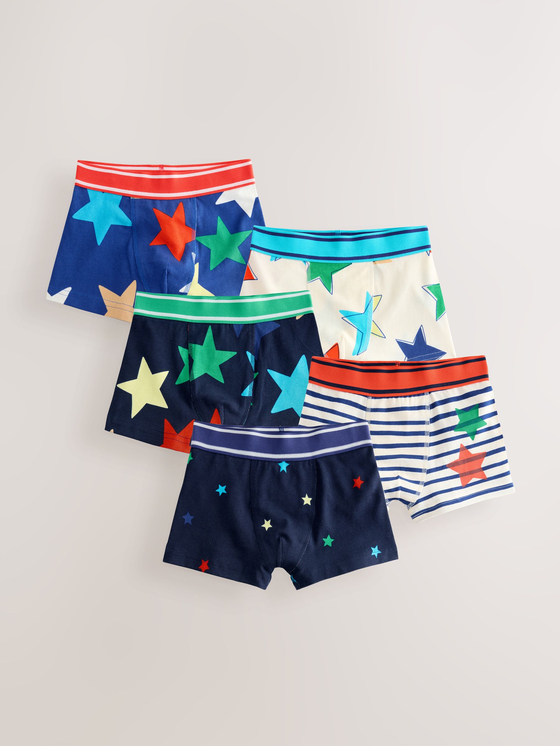 Multi Stars & Stripes - Verpakking van 5 trunks met motief (1,5-16jr)