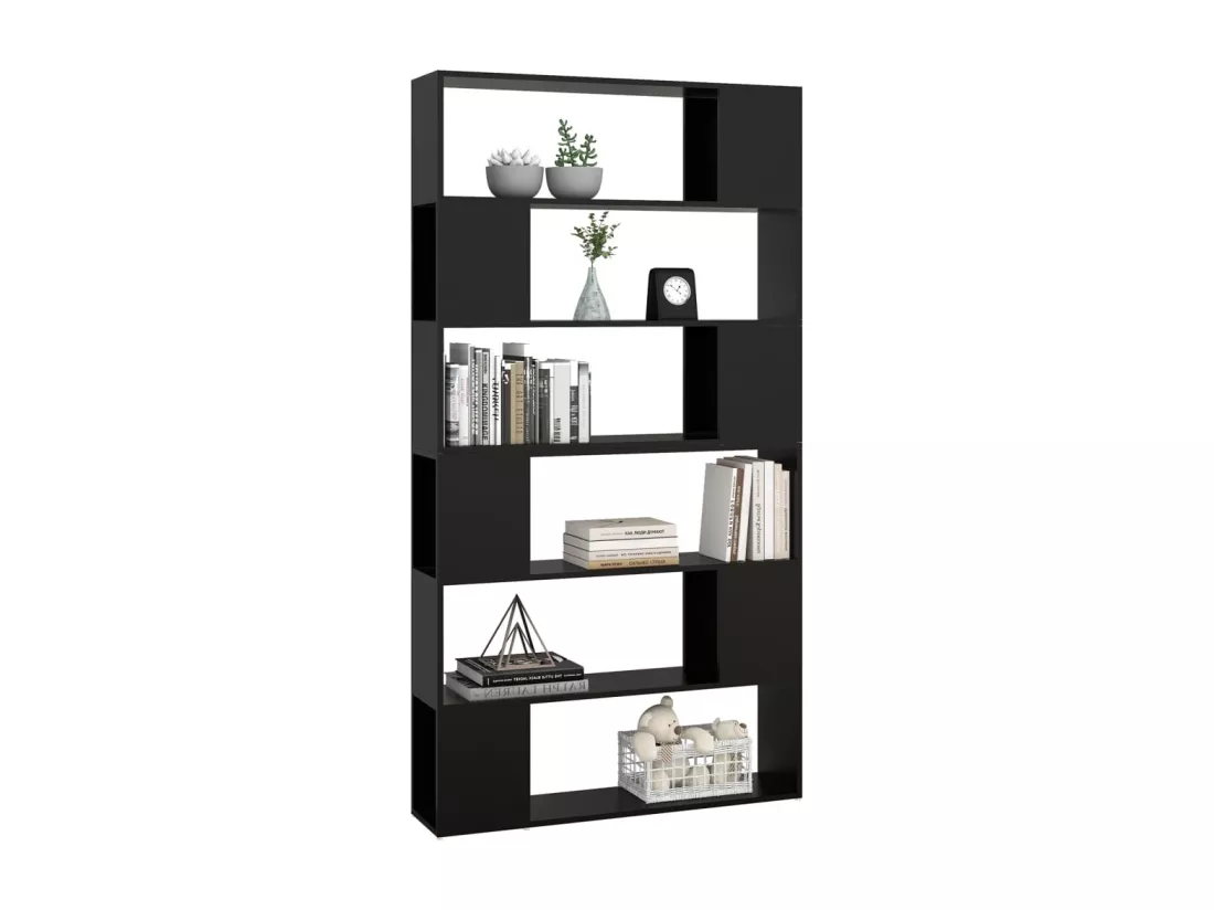 Bibliothèque/Séparateur de pièce Noir 100x24x188 cm