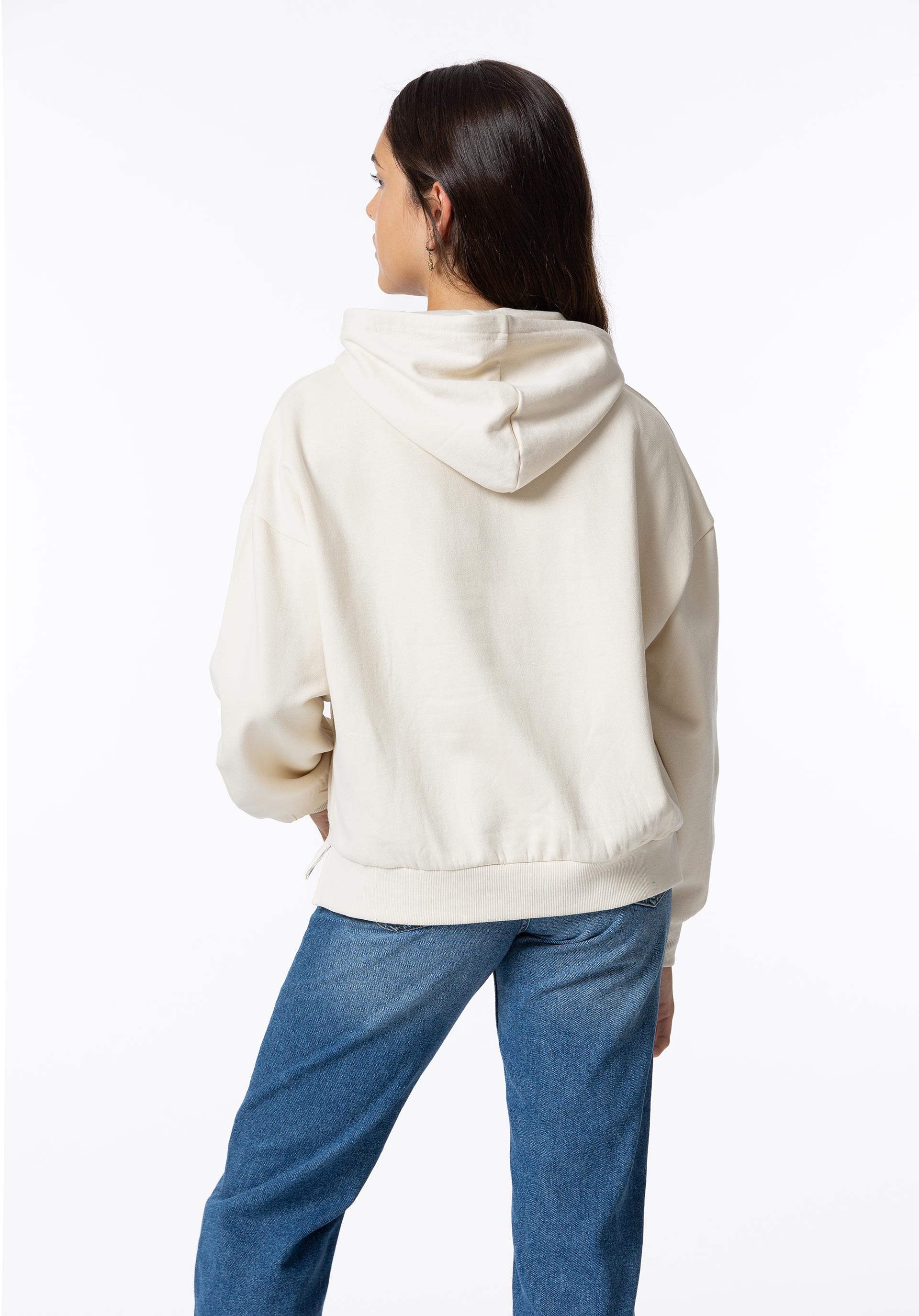 Hoodie com Estampado e Bordado Frontal