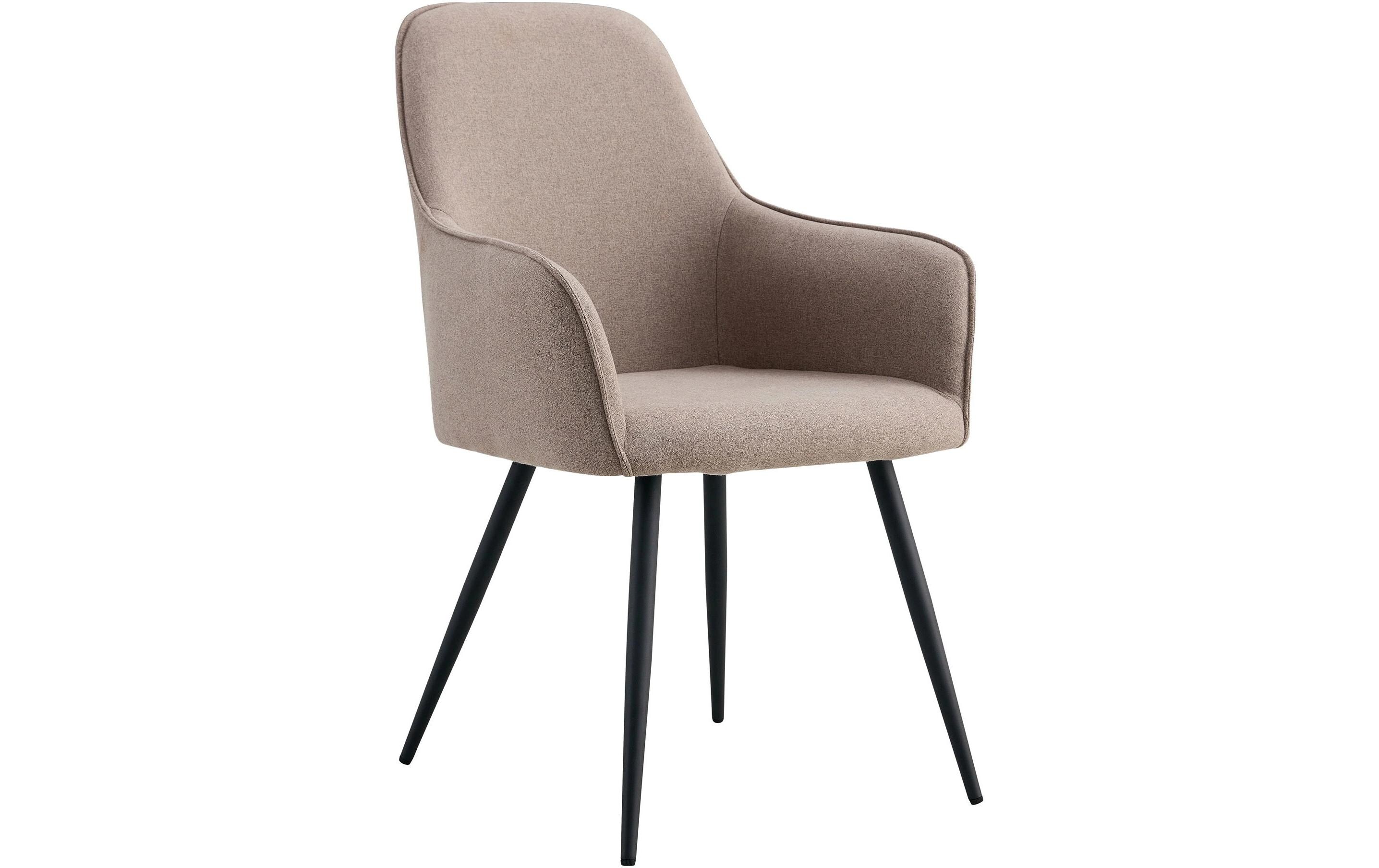 Stuhl Harbo 65 x 57 x 87, Schwarz/Stone Gray, 2 Stück<br>Esszimmerstuhl mit Armlehnen und Rautensteppung