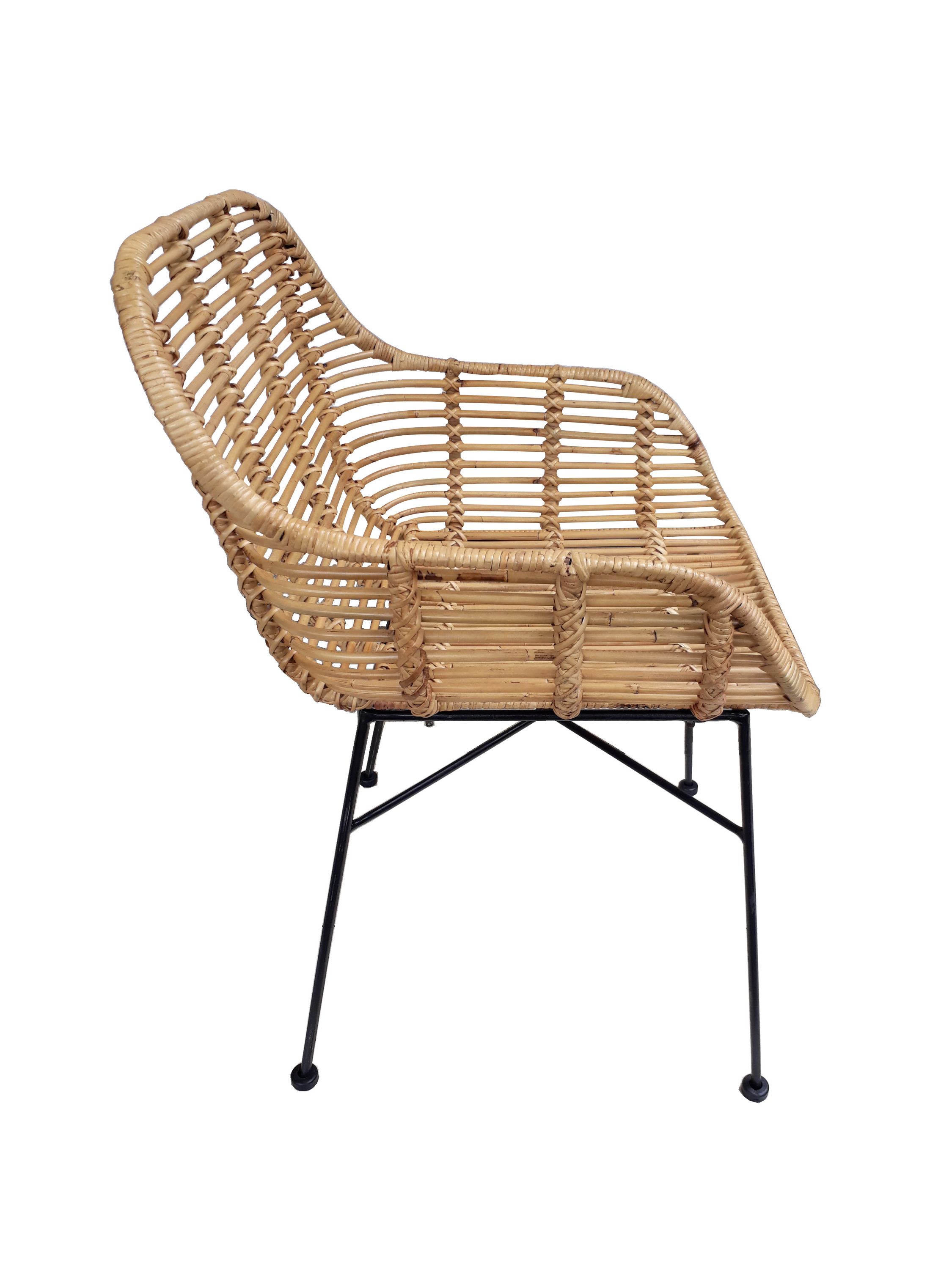 2er Set Armlehnstuhl Rattan natur Essstuhl Küchenstuhl Esszimmerstuhl Stuhl