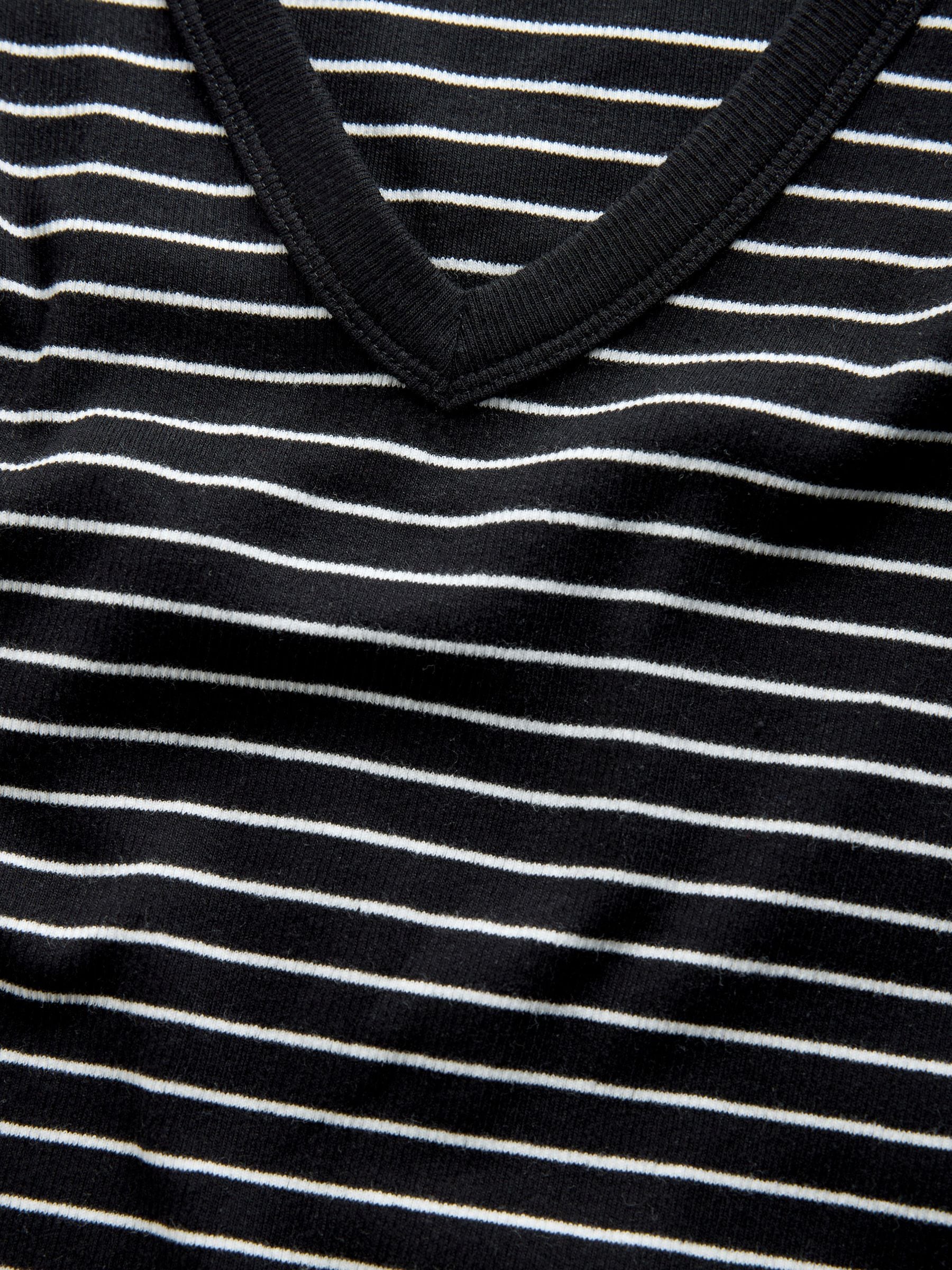 Black/Stripe/Grey/White - The Set 4 Pack V-Neck Ribbed Long Sleeve T-Shirts