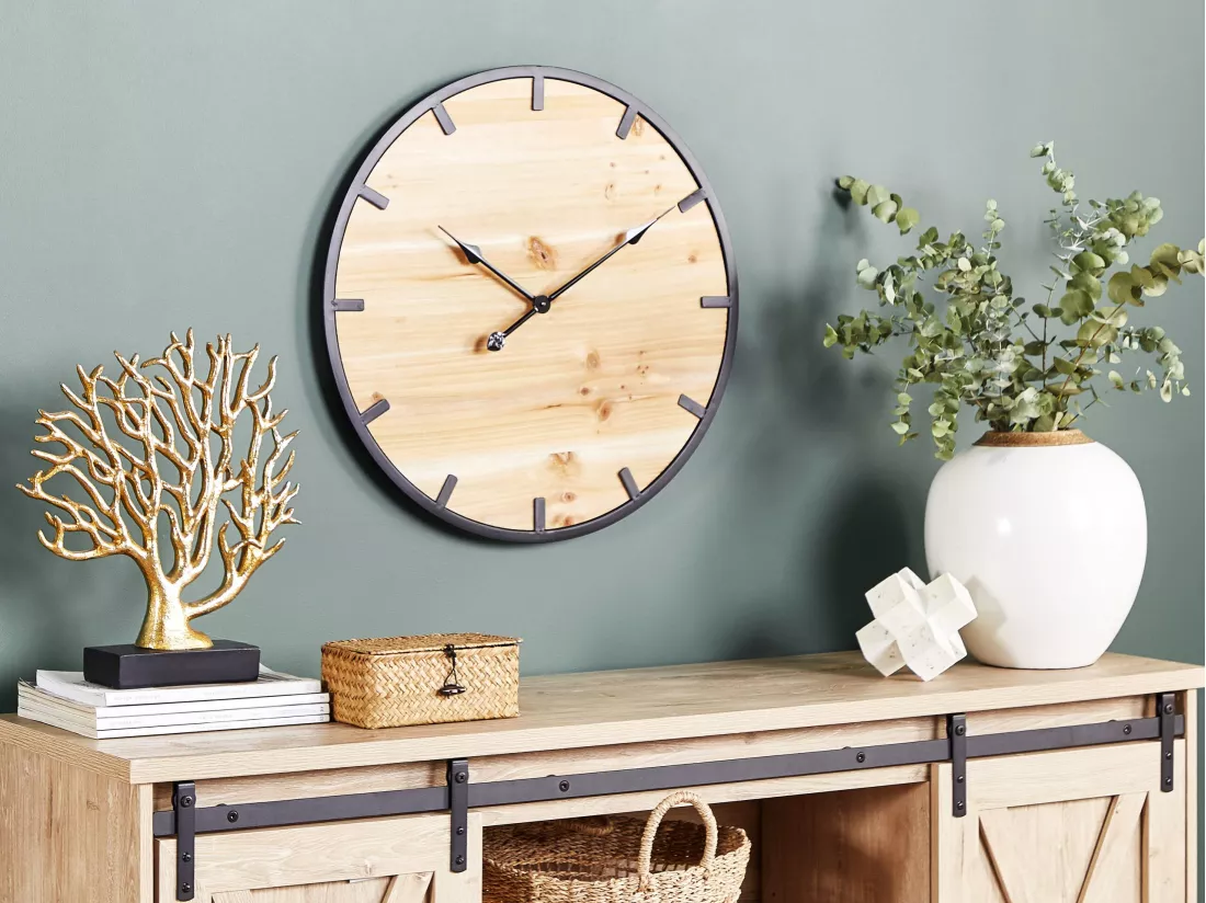 Horloge murale CABORCA 60 cm Bois Marron clair