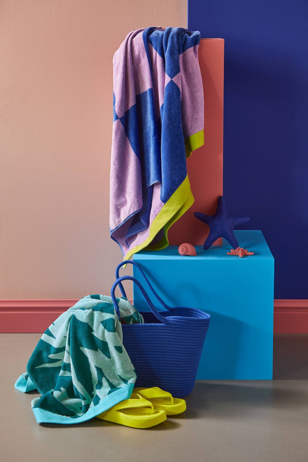 strandlaken paars/blauw (180x100 cm)