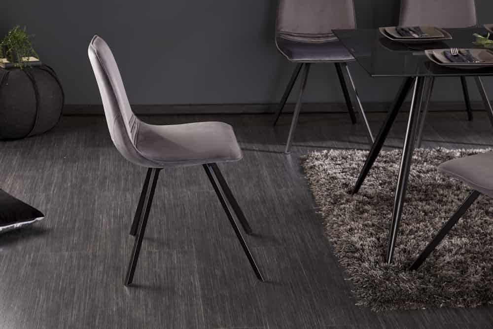 Retro Stuhl AMSTERDAM CHAIR dunkelgrau Samt Designklassiker