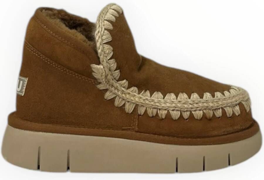 MOU Vachtlaarzen Dames Eskimo Bounce Sneaker Maat: 41 Materiaal: Suède Kleur: Cognac