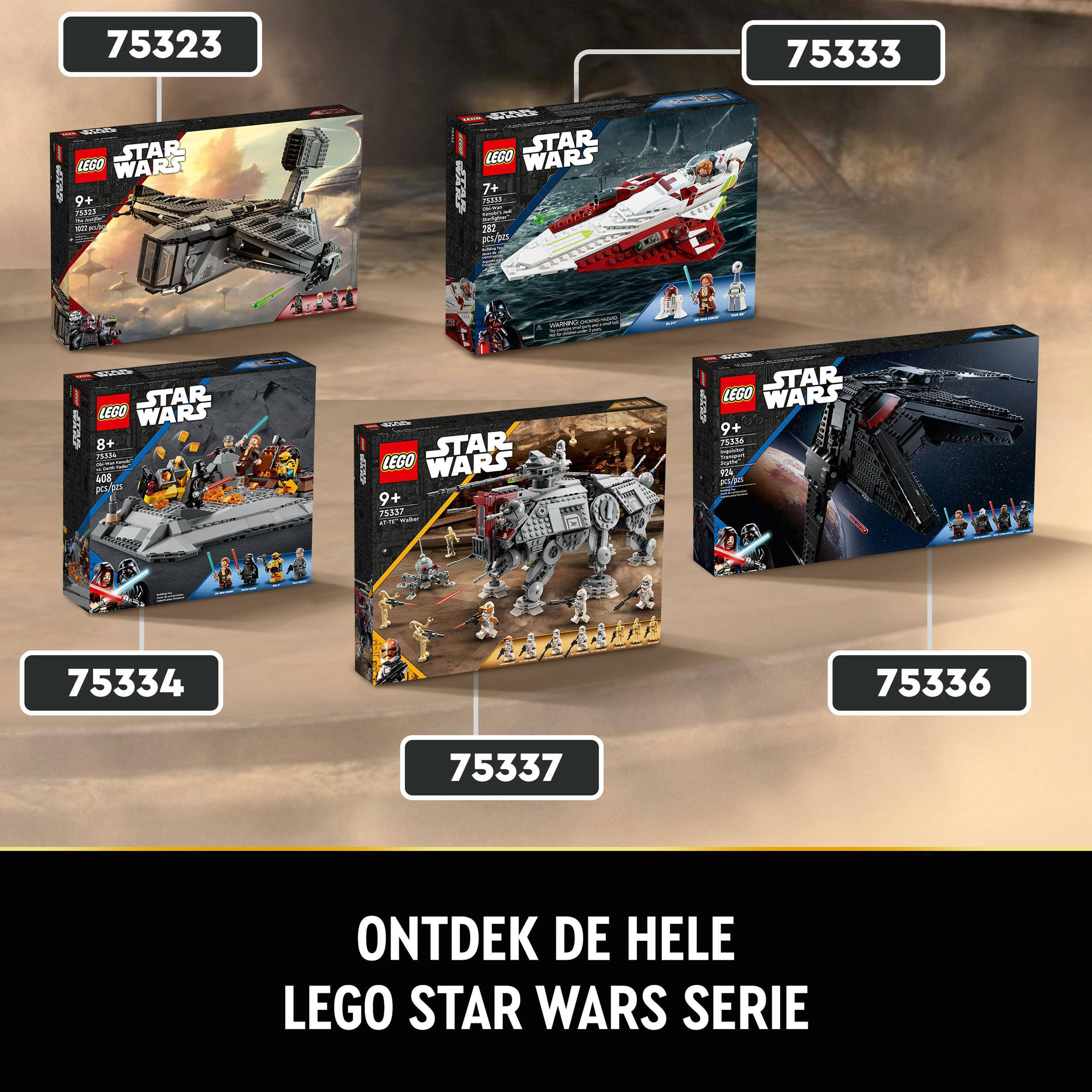 LEGO AT-TE Walker Verstelbaar Model met Clone Troopers en Droid Figuren 75337