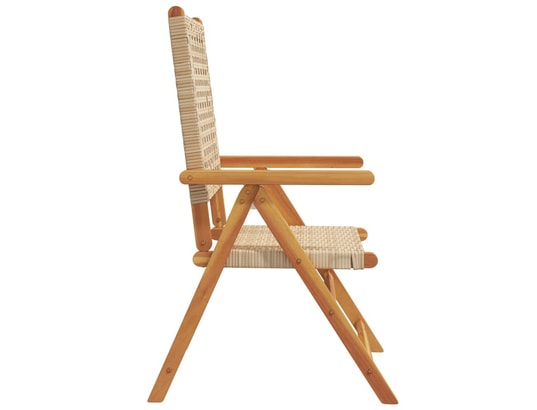 VIDAXL - Chaises de jardin lot de 2 beige bois massif d'acacia et rot...