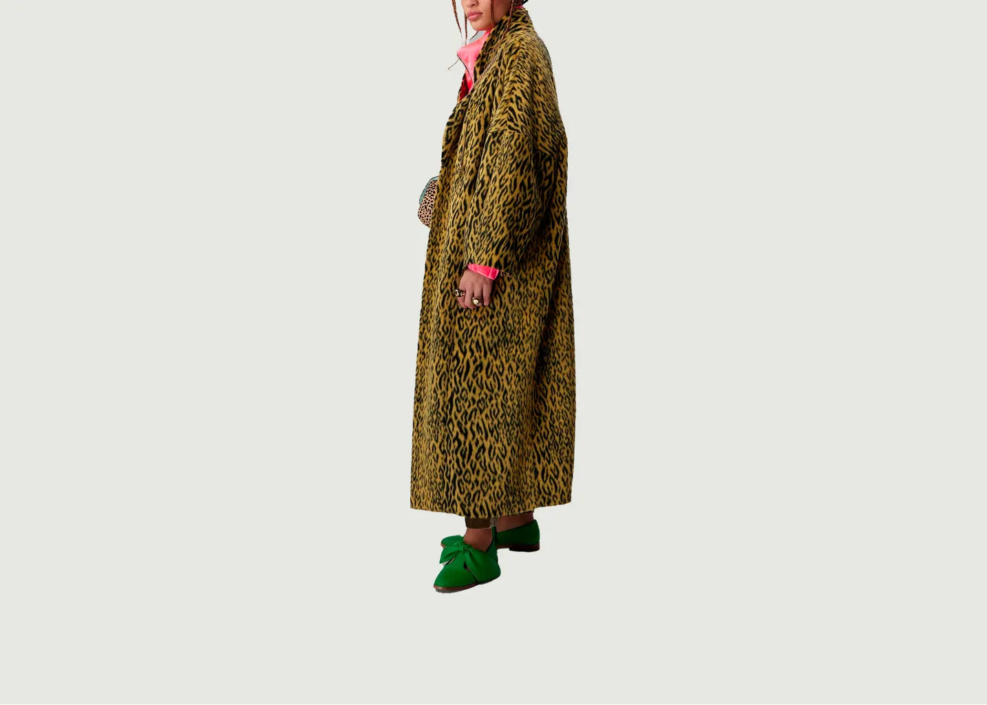 Manteau Eren En Laine Jaune Léopard Heimstone