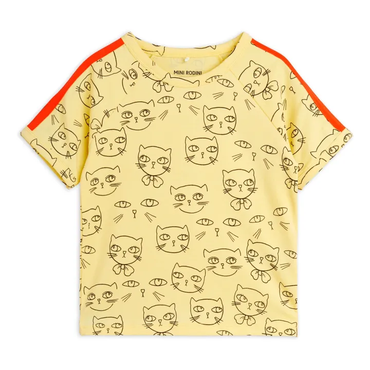 Mini Rodini T-Shirt Cathlete Coton Bio | Jaune