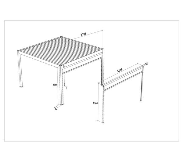 Weide Sonnenrollo für Deluxe/Classic Pergola,
