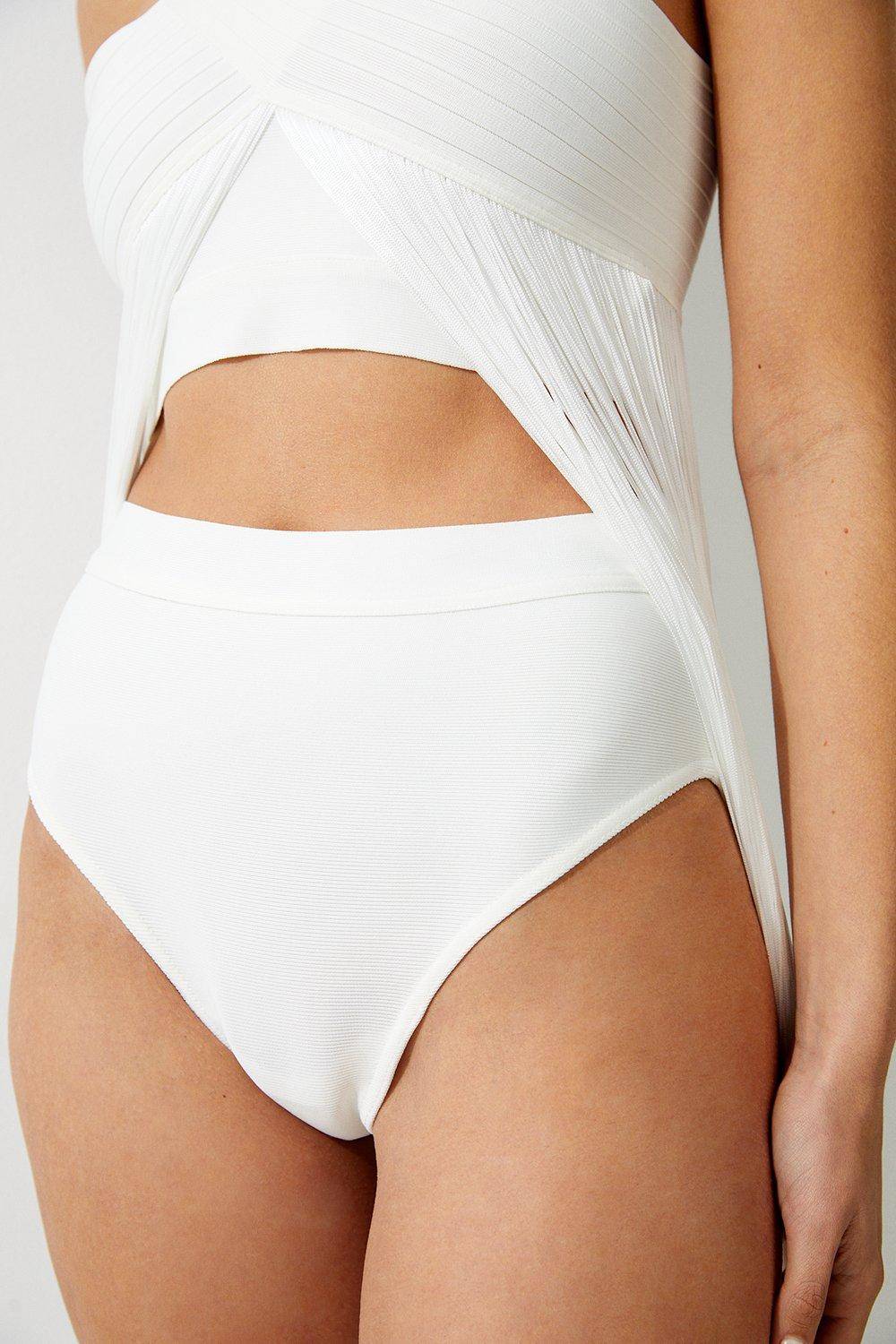 KarenMillen Bas de bikini bandage à taille haute