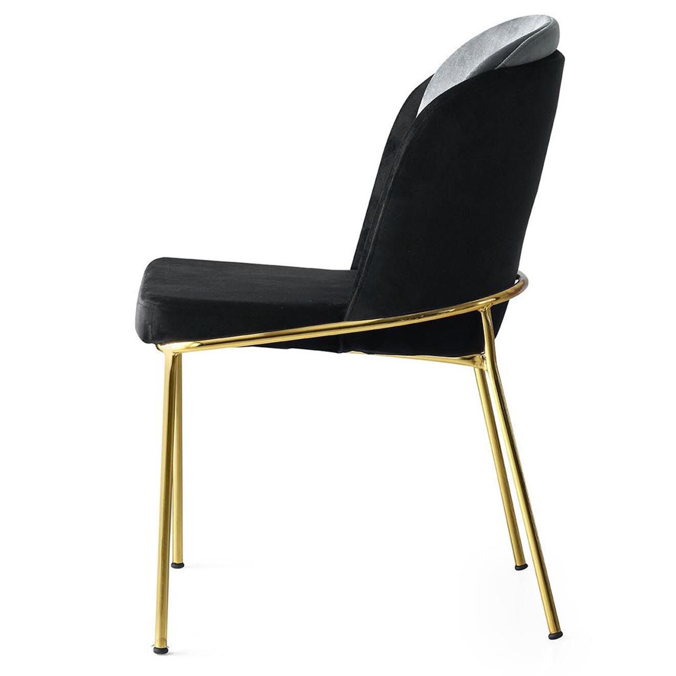 Wooden Art 2 Chaises Dore noir/doré - 54x86x55 cm